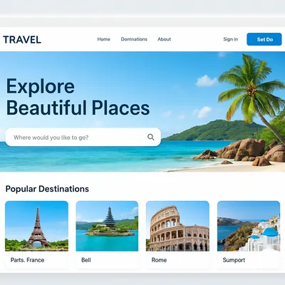 Travel website built with Kodu